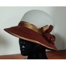 Welorowo-filcowy kapelusz damski